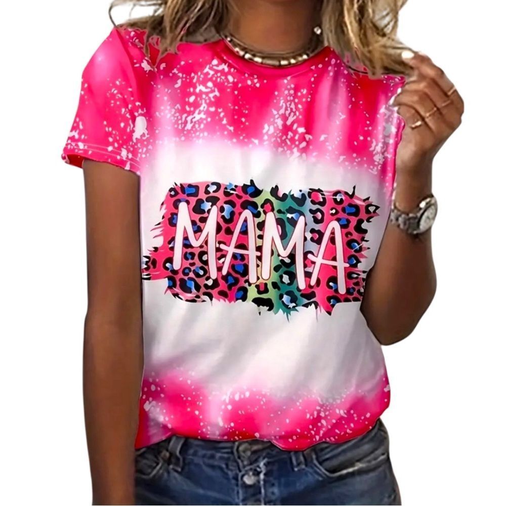 🔥 5 for $30 🔥 SHEIN Curve “Mama” Leopard Print Graphic T-Shirt | 3XL